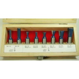 DOVETAIL JOINERY 8pc ROUTER BIT SET - WL-1709 1/4" Shank Woodline USA