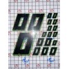 Unbranded Matte Black-w/ Lime #0's Racing Numbers Vinyl Decal Sheet