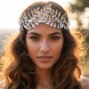 Unicra Silver Leaf Headband Bridal Wedding Headpiece Leaves Festival Hair