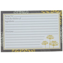 Darice 1219-545 My Family Recipes Recipe Cards, Gray, 4" x 6", 40ct