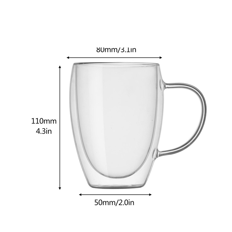 2Pcs Glass Water Mug Multipurpose Large Capacity Safe Transparent Drink