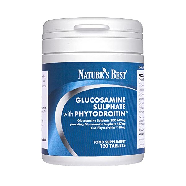 Glucosamine & Chondroitin (PhytodroitinTM) | Premium Grade | 100% Plant-Based | 120 Tablets | High Strength Glucosamine | Pure Grade | Easy to Swallow and Taste Free | Made in The UK
