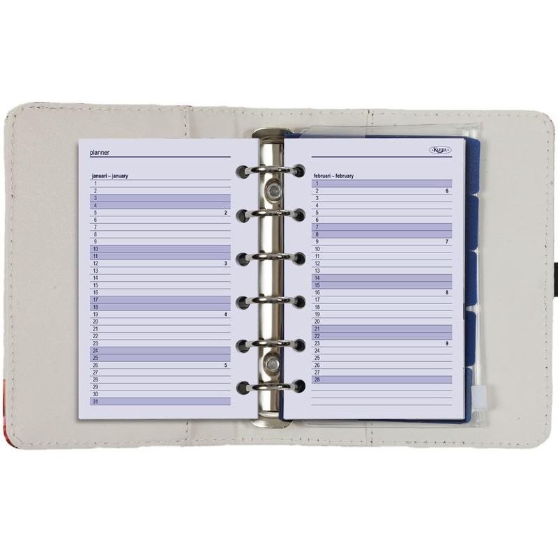 Kalpa 1311-15 Pocket 6 Ring Binder Rose Red with agenda