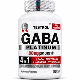 Gaba Platinum | Fórmula 4 En 1 | Gaba 750 mg con Triptófano, Magnesio y Vitamina B1 sin Melatonina para Rutina Nocturna, 1300 mg por Porción, 45 Porci