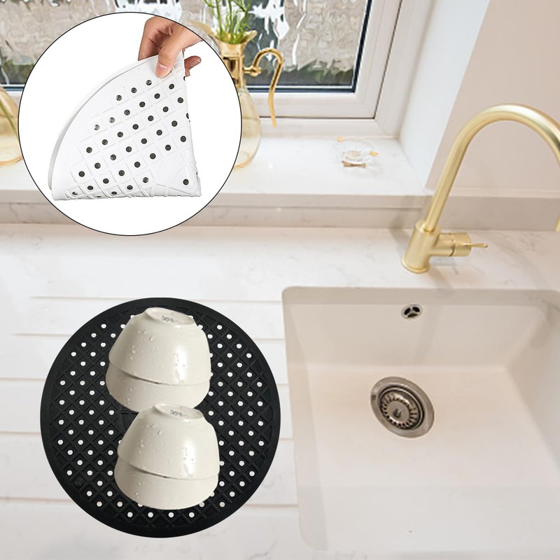 Pack of 2 Sink Protection Mat, Sink Drain Mat, Round