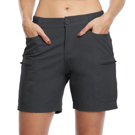 Willit Women's Shorts Hiking Cargo Golf Shorts Outdoor Summer Stretch Shorts with Pockets Water Resistant Deep Gray XL