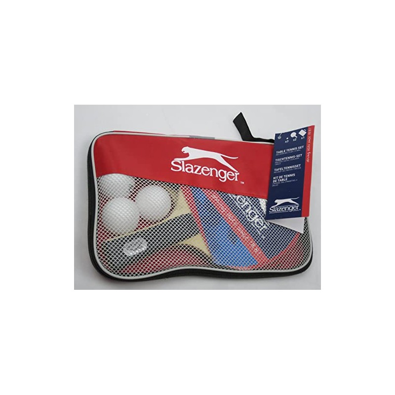 Slazenger Unisex – Erwachsene Tischtennis-Set 6tlg Tischtennisschläger 2 Schläger 225418,