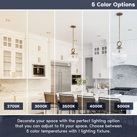 LUXRITE 4 Inch Ultra Thin LED Recessed Light with J-Box, 10W, 5 Color Options 2700K | 3000K | 3500K | 4000K | 5000K, Dimmable Wafer Lights, 750 Lumens, Brass Trim, Energy Star, IC Rated