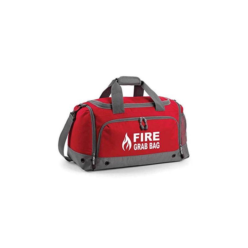 Printed School Evacuation Fire Grab Bag with Flame Logo Graphic