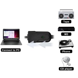 Wiistar USB Audio Capture Card Cassette Tapes AM FM Radio to Digital MP3 Format to PC Converter with RCA and 3.5mm Connectors for Windows 2000/XP/Vista/Seven/7/8/10/11