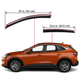 Lightronic Extra Durable Clip-on in-Channel Auto Vent Window Visor, Fits 2020-2025 Ford Escape, UV Protection Rain Guard, Original Wind Deflector, No-Drill Easy Install, Dark Smoke, 4-Pcs