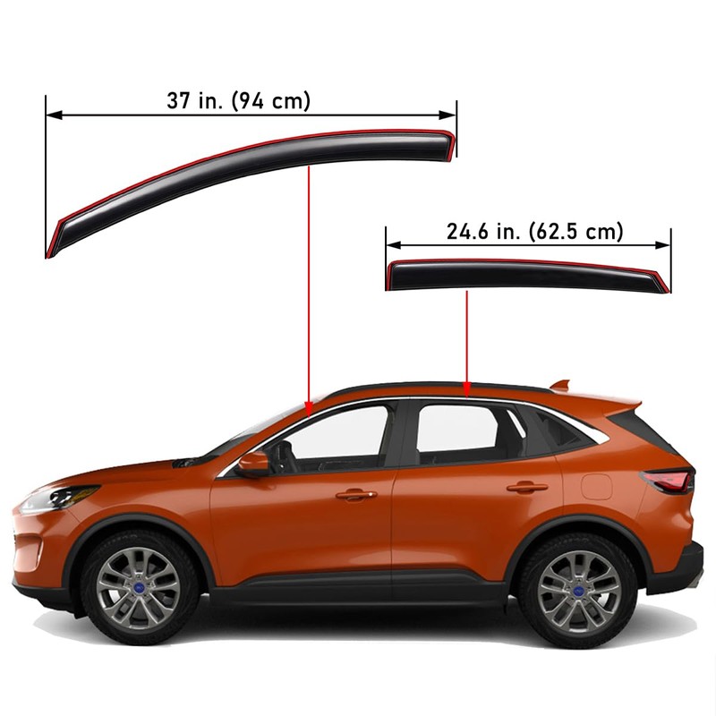 Lightronic Extra Durable Clip-on in-Channel Auto Vent Window Visor, Fits