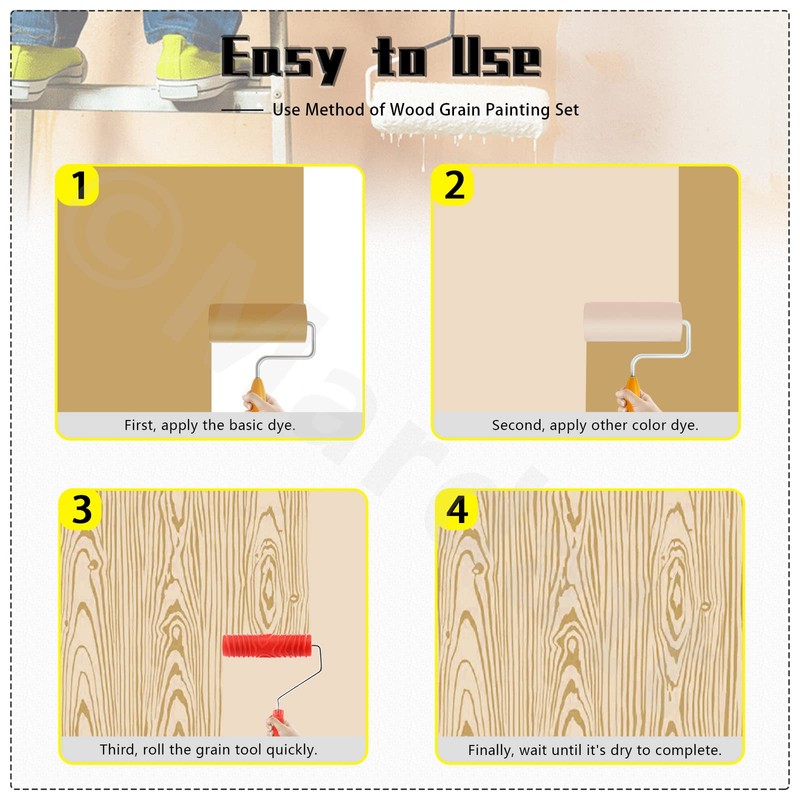Mardatt Wood Graining Painting Tool Set MS16 MS21 Rubber Empaistic