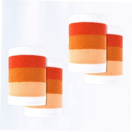 BESPORTBLE 2pairs Sweat-Absorbent Cotton Sports Wristbands for Men Women Fitness in Coral Red for Basketball Gym Workouts Yoga