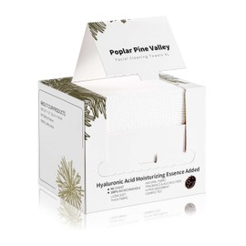 Poplar Pine Valley, Face Cleaning Towels, Makeup Remover Dry Wipes, Hyaluronic Acid, Skincare Towels for Face, Cleansing and Moisturizing, Cotton, Thick Soft, Travel, 50 Ct, 1 Pack