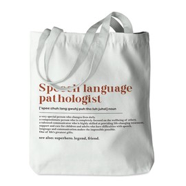 PQV Speech Therapy Gifts Speech Pathologist Gifts SLP Tote Bag Gifts for Speech Therapists Women Speech Language Pathologist Her Beach Bag Reusable Grocery Bags for Christmas Thanksgiving Shopping