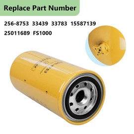1R-1808 Oil Filter 1R-0749 Fuel Filter 256-8753 Fuel Water Separator Filter Kit Compatible with 3406 C10 C11 C12 C13 C15 C16 Replace 275-2604 1R0762 FF5473 3329289 P551000 4377880