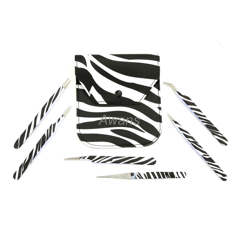 Eyelash Tweezers 6 Pieces Set Eyelash Extension Tools Kit,Stainless Steel