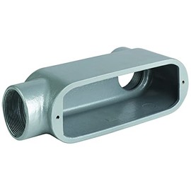 Killark OLB-4 LB Type Conduit Body, Aluminium, 1 1/4" Hub, 3 3/16" Width, 2 5/8" Height, 7 1/2" Overall Length, 28 Cubic Inch Volume