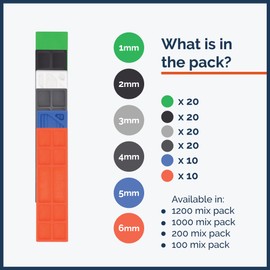 FinnsWorth | Type FP28 Flat Shims for DIY and Construction Projects | Plastic Frame Packers For Window & Door Fitting or Glass Fixtures | 28 x 100mm | 100 mix