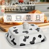 Cute Cows Large Ceramic Butter Dish with Lid, Kitchen Countertop