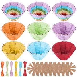 FREEBLOSS 9 Set Woven Basket Kit Woven Easter Basket Kit DIY Woven Basket Set Wicker Basket Kit for Beginners Basket Making Kit with Basket Weaving Supplies Basket Weaving Kits