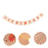 Ciieeo 1pc Happy Fall Maple Themed Banner Pre-assembled Thanksgiving Decorations