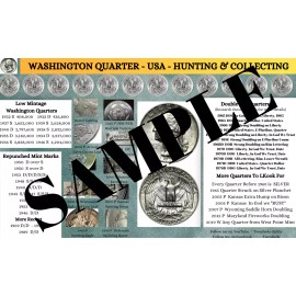 Twosheds Washington Quarter  USA Hunting & Collecting 9" x 14.5" Coin Roll Sorting Mat