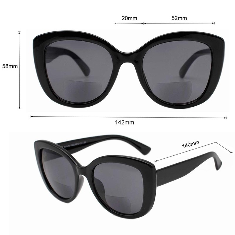 VITENZI Gafas de sol bifocales de gran tamaño para lectores