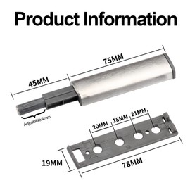 DULSPUE Push to Open Door Opener, Cupboard Door Opener, Cupboard Door Opener, Tip On, Doors Furniture Drawers Cupboard Door Magnetic Catch Pressure Door Opener, Pressure Catch Opener Pressure Door
