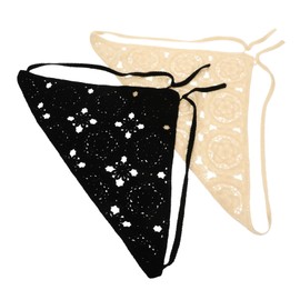 IWOWHERO 2pcs Unique Crochet Triangle Hair Scarf for Women for Parties Proms Daily Style