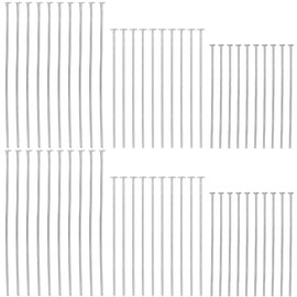 SUNNYCLUE 1 Box 60Pcs 925 Sterling Silver Flat Head Pins 25/30/35mm Earring Pins Jewellery Findings Head Pins Flat Headpin Straight Pins Flat Head Pin for Jewellery Making Accessories DIY Earrings