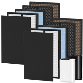 FCFMY 2 Packs 8L HEPA Carbon Replacement Filters Set Compatible with Okaysou Airmax 8L Air Purifi-er, 2 pcs carbon pre-filter+2pcs HEPA Filters+ 2pcs Activated Carbon Filters