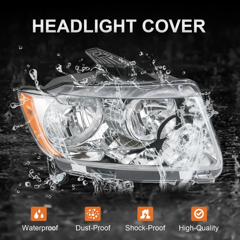 RUIANOMG Headlights Assembly Replacement For Jeep Grand Cherokee 2011 2012
