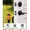 Haidms Matte Black Front Door Handle and Deadbolt Set, Front