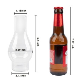 RAHATA Small Oil Lamp Chimney, 6.5 Inch Chimney Transparent Glass Shade for Clear Hurricane Kerosene Lamp Replacement (Small Flat Style)