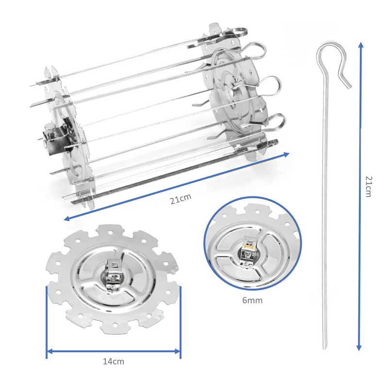 BridgePro Stainless Steel Rotating Rotisserie Kebab Skewer