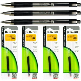 Zebra G301 Gel Pens With Refills, Black Gel Ink, 0.7mm Medium Point, 7-Piece Set
