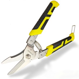 YYZHEN Heavy Duty Scissors 8.5 Inch, Straight Shears with Stainless Steel Blades and Comfort Grips, Metal Cutter for Cutting Branches, Cable Wires, Thin Iron