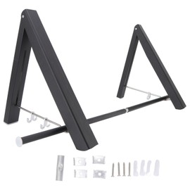 Retractable Clothes Rack Black Foldable Design Aluminium Wall Mounted Clothes Hanger for Storage Room Balconies