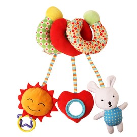 Baby Rattle Toy Baby Hanging Rattle Toy Spiral Wrap Around Crib Bed Bassinet Stroller Plush Animal Toy