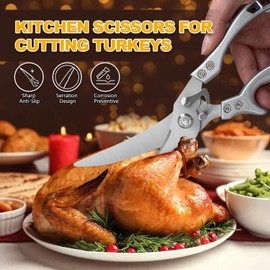 LUPOGRIGIO Kitchen Scissors, Poultry Shears Heavy Duty, Stainless Steel Kitchen Scissors for Turkey, Chicken, Thanksgiving, Christmas Day