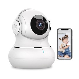 Litokam 2K Indoor Camera: 360° Pan/Tilt Home Security for Pets, Motion Detection, Night Vision, 2-Way Audio, Alexa Compatible, App Control - Style: 1 Pack-2.4GHz