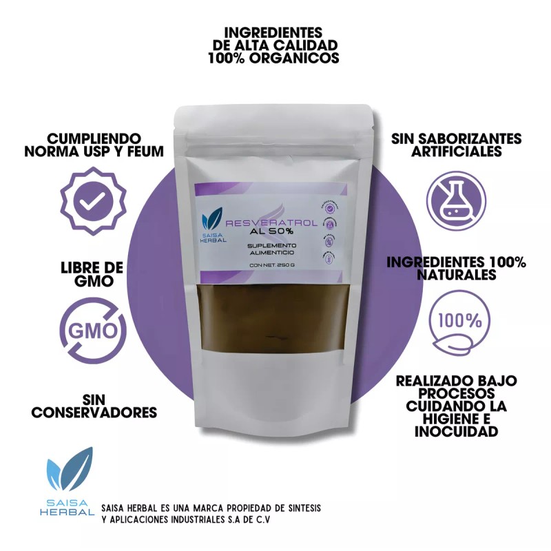 Saisa Herbal Resveratrol Puro Bolsa Con 250 G Saisa Herbal