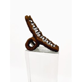 Satin Hair Claw Clamp 12.5cm Extra Strong Hold in Black, Brown or Rose (Brown)