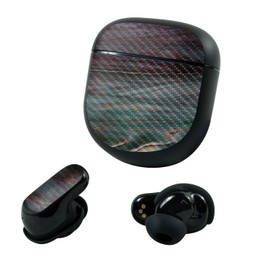MightySkins Carbon Fiber Skin Compatible With Bose QuietComfort Earbuds II (2022) - Grunge Marble | Protective, Durable Textured Carbon Fiber Finish | Easy To Apply and Change Styles | Made in the USA