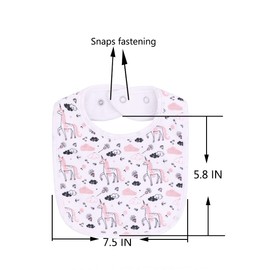 Maiwa Waterproof Terry Cloth Baby Bibs for Baby Girl with Snaps for Drooling teething eating