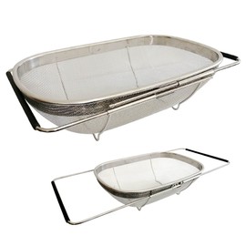 RD Royal Cook Coladera de maya Expandible para fregadero de acero inoxidable 13.5 x 9.5 Pulgadas (34 x 24 cm)