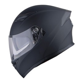 1STorm Motorcycle Street Bike Dual Visor/Sun Visor Full Face Helmet Mechanic Matt Black, Size X-Large Size XL (59-60 CM,23.2/23.6 Inch)