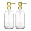 2 Pack Thick Clear Glass Pint Hand Soap Dispenser Bathroom